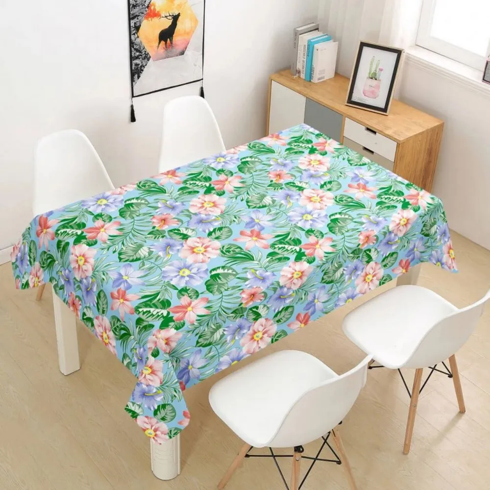 Fata de masa impermeabila Floral, PVC, multicolor, 120 x 160 cm