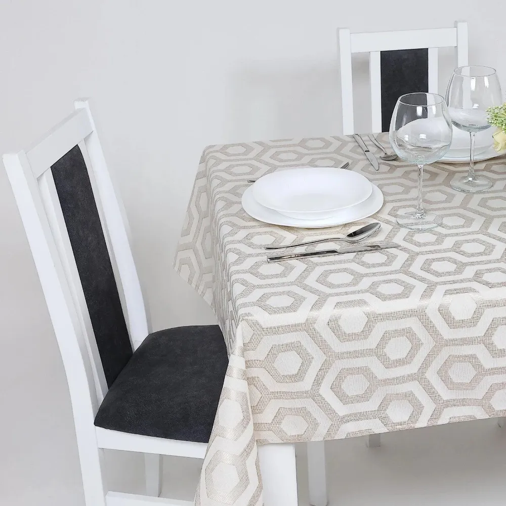 Fata de masa Omisi 101, bumbac + poliester, bej, 120 x 150 cm