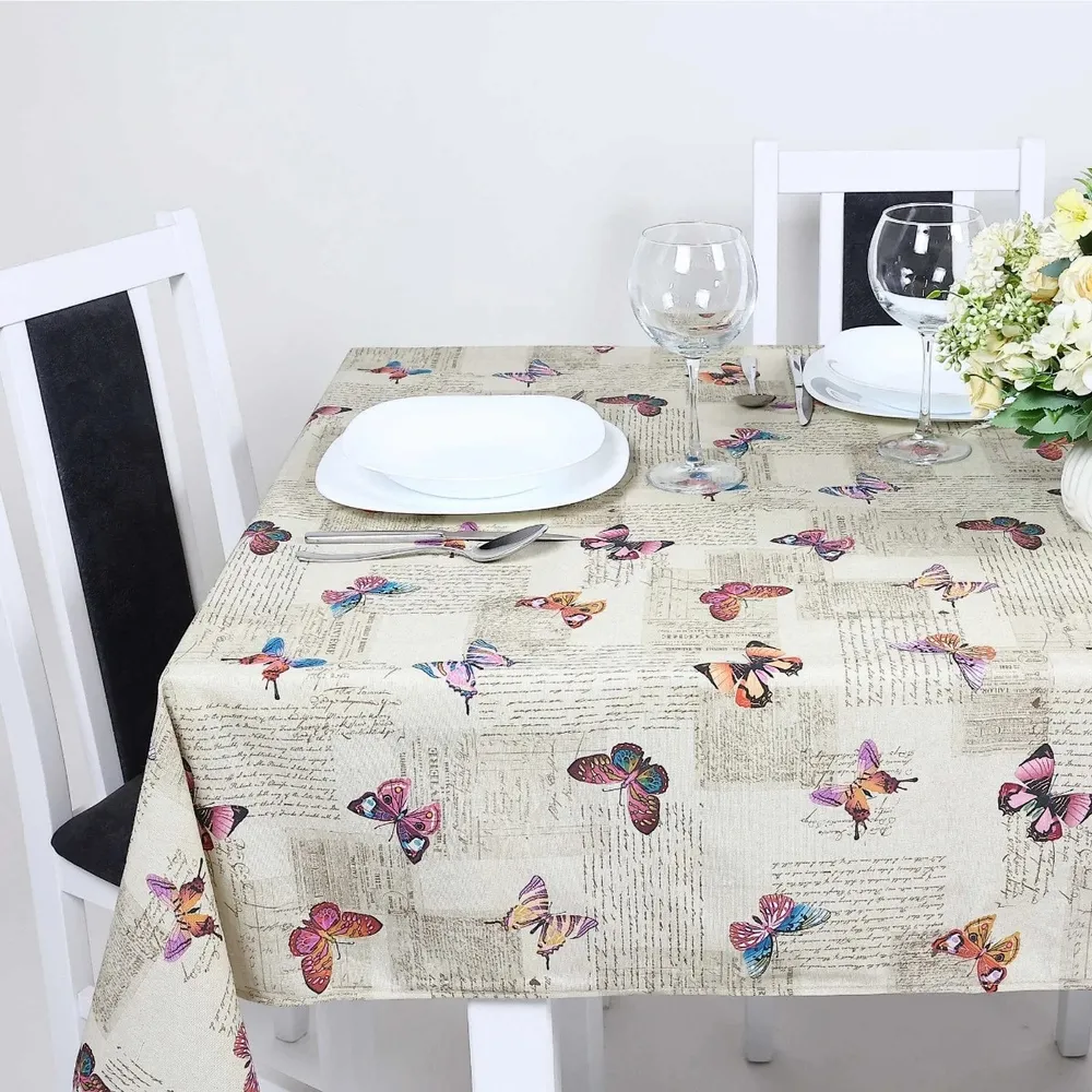 Fata de masa Papillon, bumbac + poliester, multicolor, 135 x 220 cm