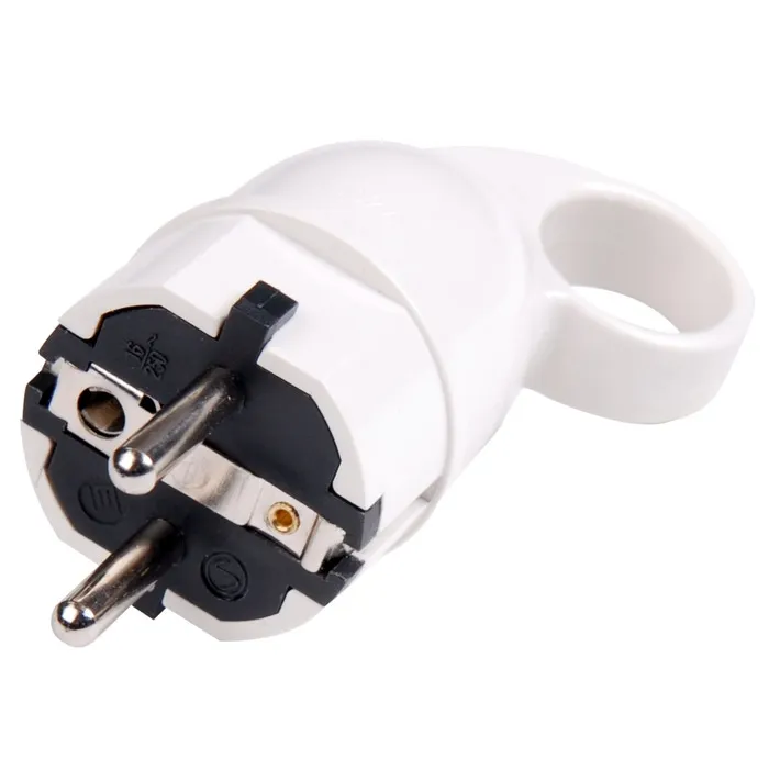 Fisa cu inel Line, contact de protectie, 16A, alb
