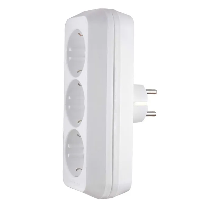Fisa tripolara 44795, contact de protectie, 16A, alba