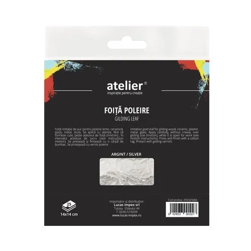 Foita imitatie de argint pentru poleire set 25 buc, 14x14 cm, decoratiuni gradina