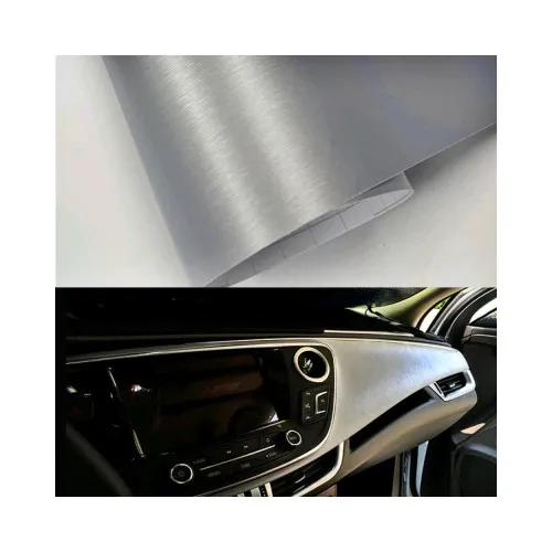 Folie auto aluminiu polisat gri antracit pentru colantare caroserie cu tehnologie anti-bule 10m x 1.52m — imaginea 4