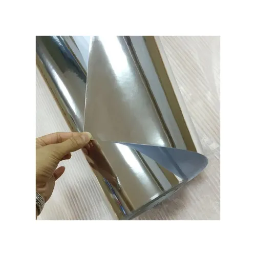 Folie auto autocolant PVC cromata argintiu oglinda cu tehnologie anti-bule 1.52m x 28m