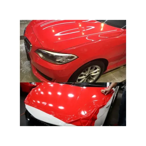 Folie auto autocolant PVC rosu lucios cu tehnologie anti-bule 1.52m x 28m — imaginea 2