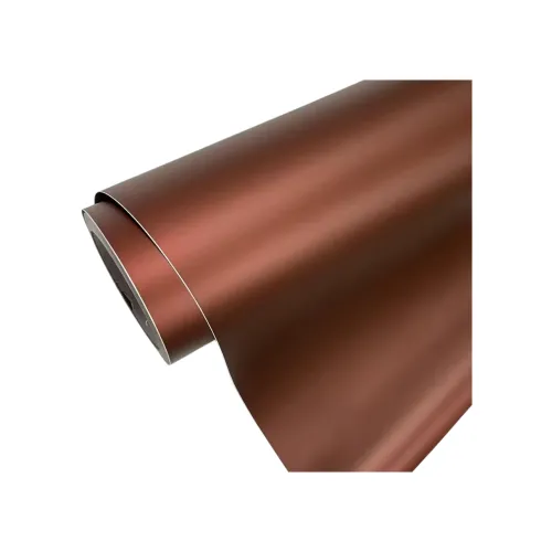 Folie auto Coffee crom mat pentru colantare caroserie cu tehnologie anti-bule 1m x 1.52m