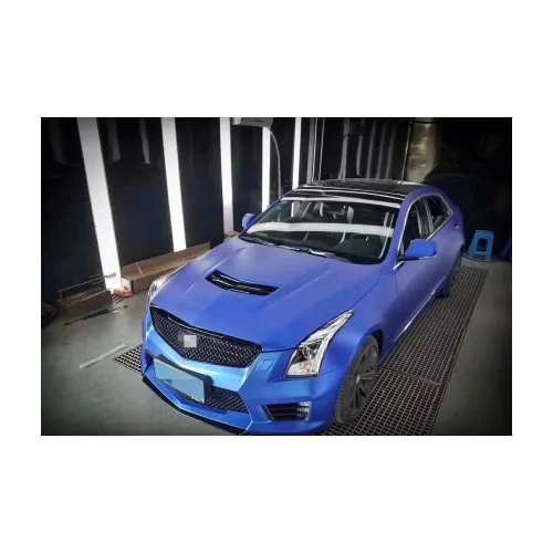 Folie auto PET Premium albastru satinat crom mat pentru colantare caroserie cu tehnologie anti-bule 16m x 1.52m — imaginea 4