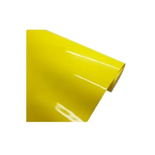 Folie auto PET Premium galben lucios pentru colantare caroserie cu tehnologie anti-bule 16m x 1.52m