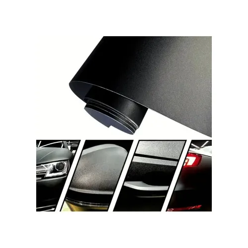Folie auto PET Premium negru mat texturat pentru colantare caroserie cu tehnologie anti-bule 16m x 1.52m — imaginea 4