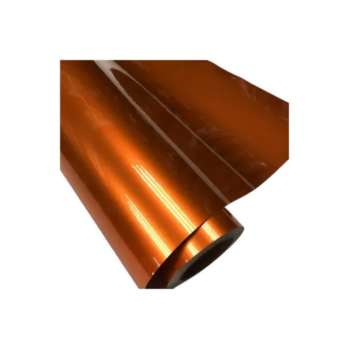 Folie auto PET Premium portocaliu liquid metal pentru colantare caroserie cu tehnologie anti-bule 18m x 1.52m