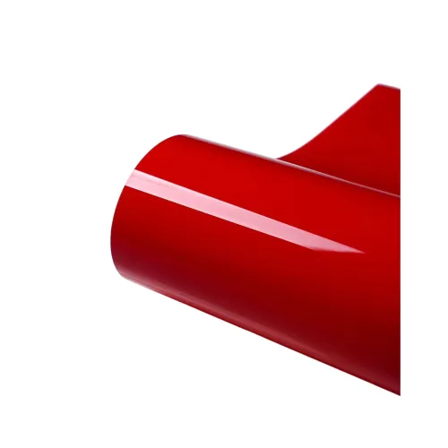 Folie auto PET Premium rosu Ferrari lucios pentru colantare caroserie cu tehnologie anti-bule 1m x 1.52m