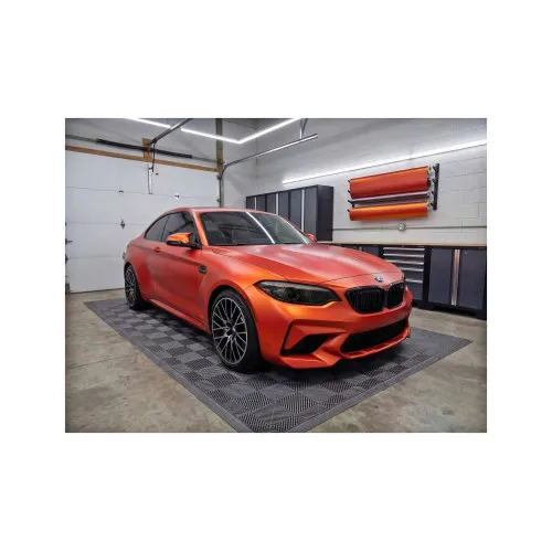 Folie auto portocaliu satinat crom mat pentru colantare caroserie 1m x 1.52m — imaginea 2