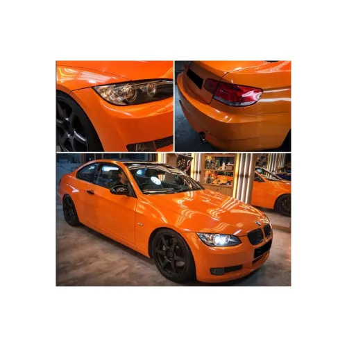 Folie auto Premium portocaliu lucios pentru colantare cu tehnologie anti-bule 1m x 1.52m / SF-30R — imaginea 2