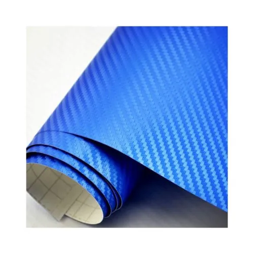 Folie carbon 3D albastra cu tehnologie anti-bule 1.5m x 1m