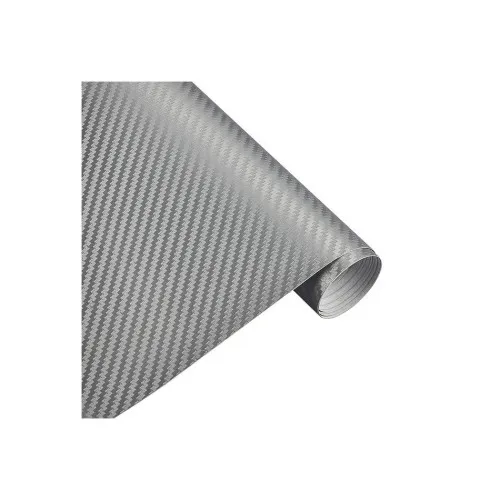 Folie carbon 3D argintie pentru colantare auto 1.27m x 1m