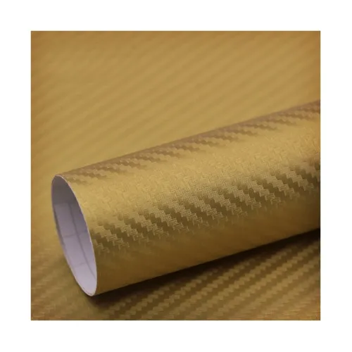 Folie carbon 3D aurie cu tehnologie anti-bule 1.5m x 1m