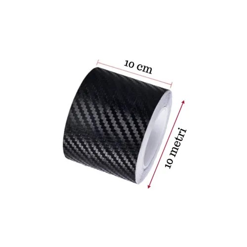 Folie carbon 5D autoadeziva pentru protectie praguri si bandouri 10 cm x 5 m — imaginea 2