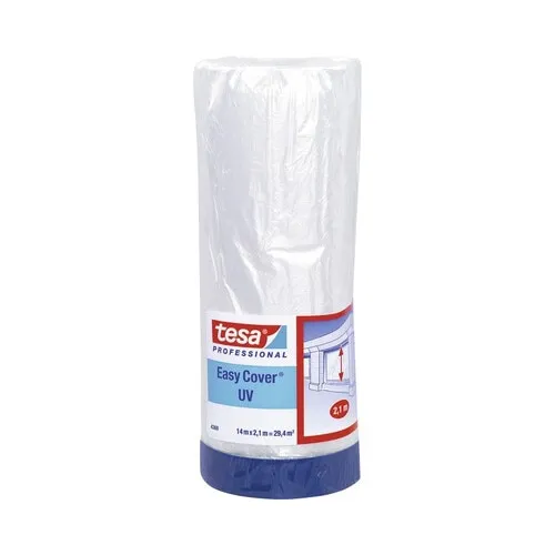 Folie de mascare cu banda textila pentru exterior tesa® Easy Cover UV 14x2, 1 m