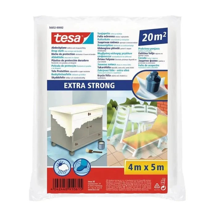 Folie de protectie Tesa 56652, 0.035 mm, 4x5 m, rezistenta la rupere