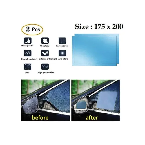 Folie protectie geam lateral auto anti-apa anti-zgariere anti-aburire 175x200mm — imaginea 2