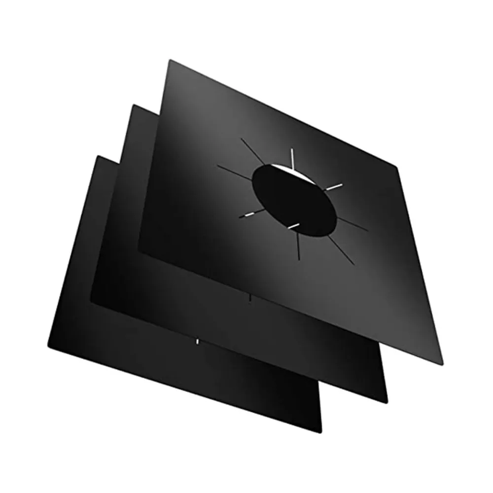 Folie protectie pentru aragaz TF-01, teflon, negru, 27 x 27 cm, set 4 bucati