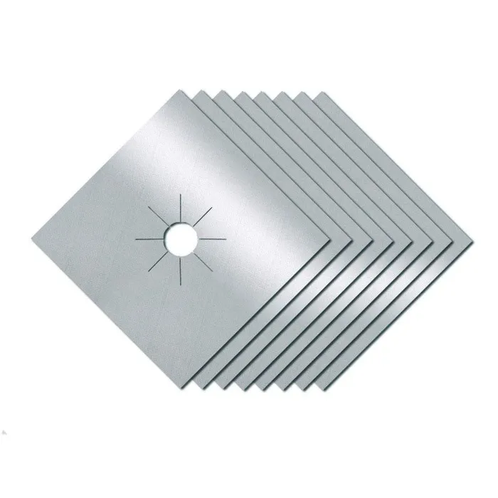 Folie protectie pentru aragaz TF-02, teflon, gri, 27 x 27 cm, set 4 bucati