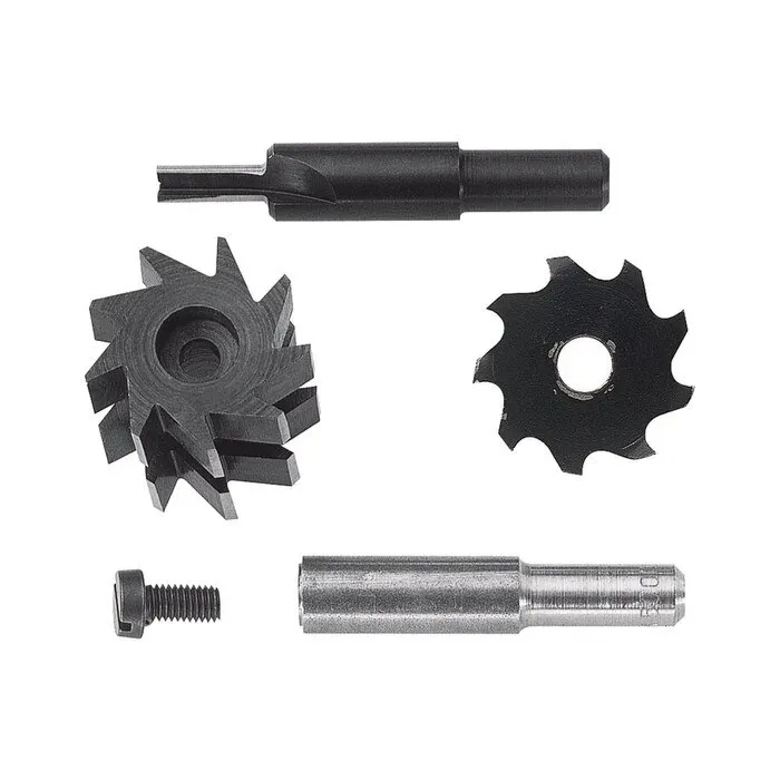 Freza pentru nut / feder, din otel, pentru decupare lemn, Wolfcraft 3254000, set 2 bucati