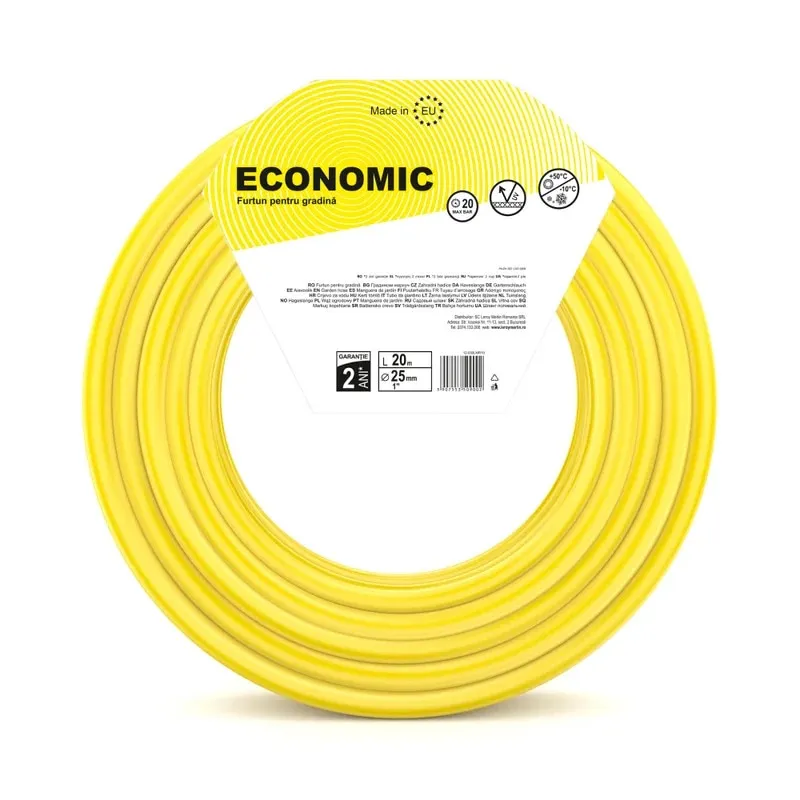 Furtun gradina Economic, pentru irigatii, Ø 25 mm, 20 bar, L 20 m