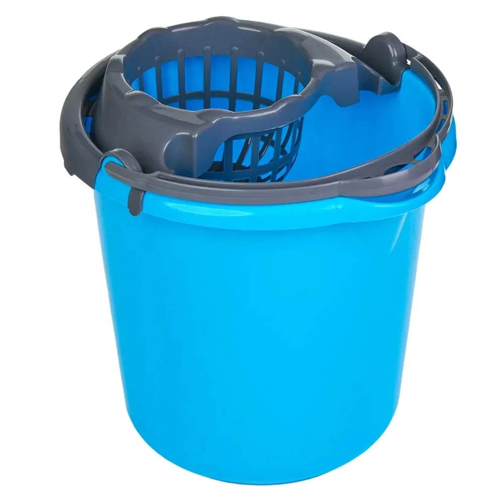 Galeata din plastic cu storcator Alisan, bleu, 10 L