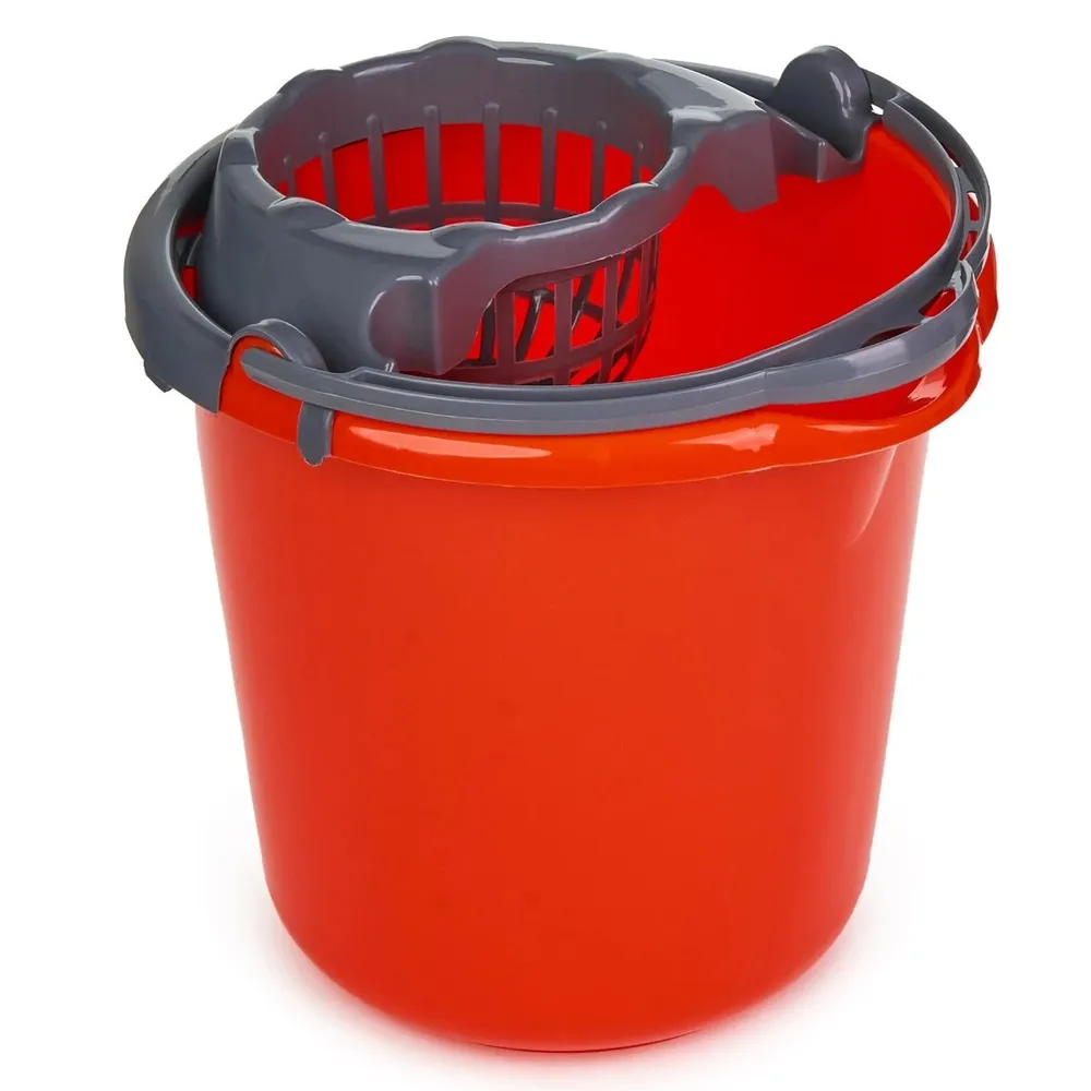 Galeata din plastic cu storcator Alisan, portocaliu, 10 L
