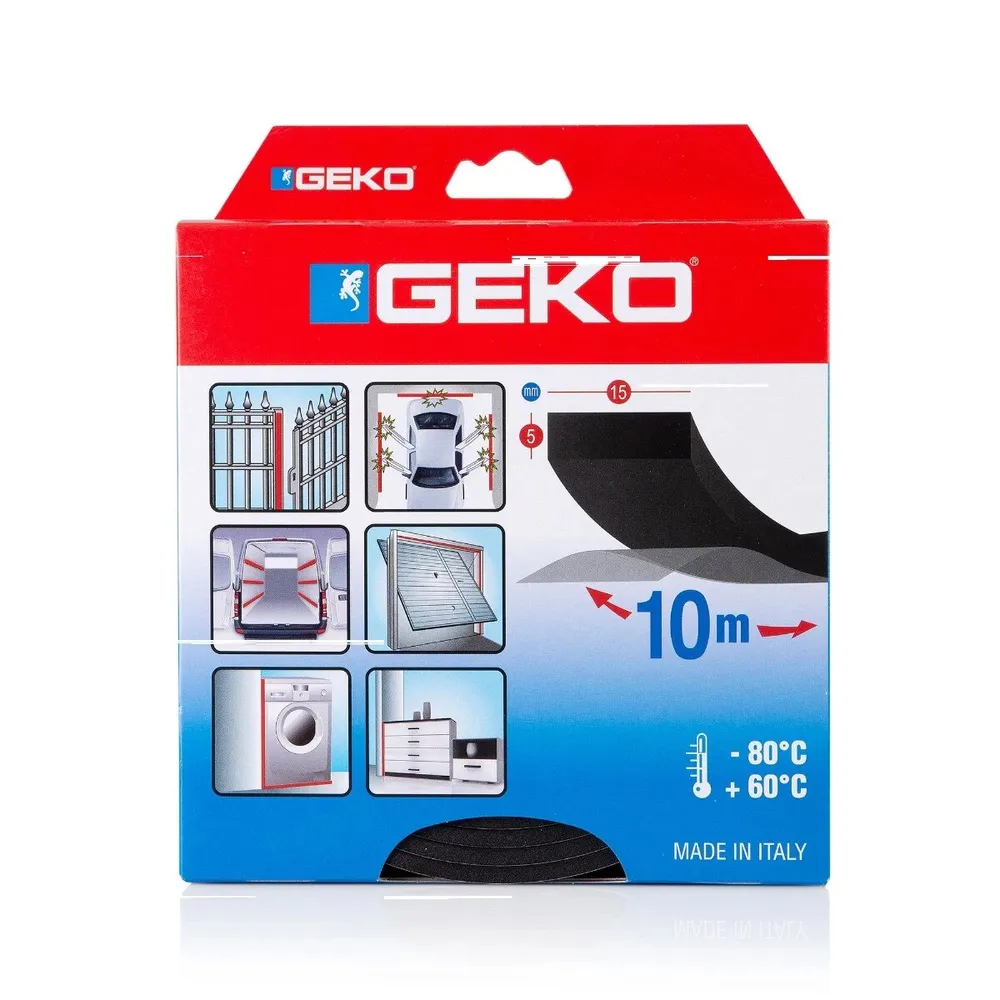 Garnitura anti-inghet pentru usi si ferestre, Geko, EVA, negru, 5 x 15 mm x 10 m