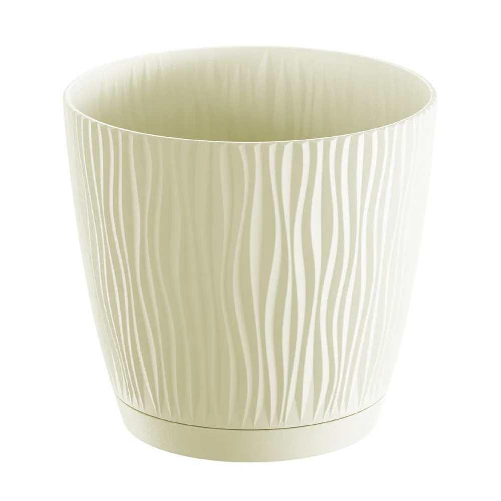 Ghiveci flori Sandy, plastic, Ø15 cm, bej