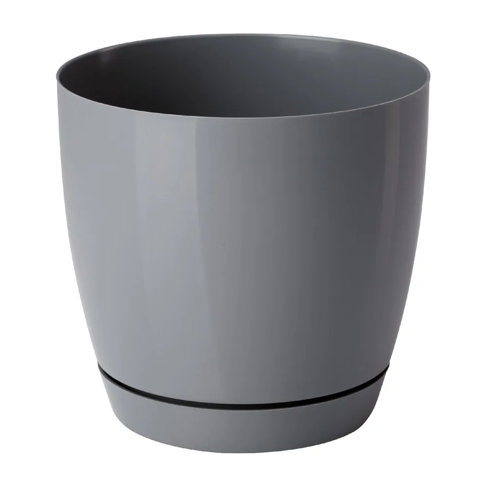 Ghiveci flori Toscana, plastic, Ø 25, gri