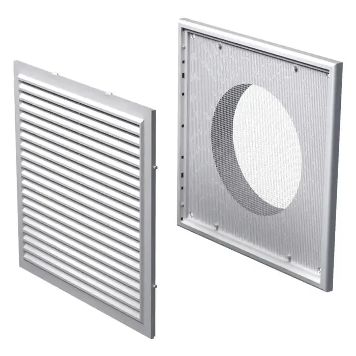 Grila patrata cu manson, Vents MV 250/150VS, 250 x 250 mm, D 150mm