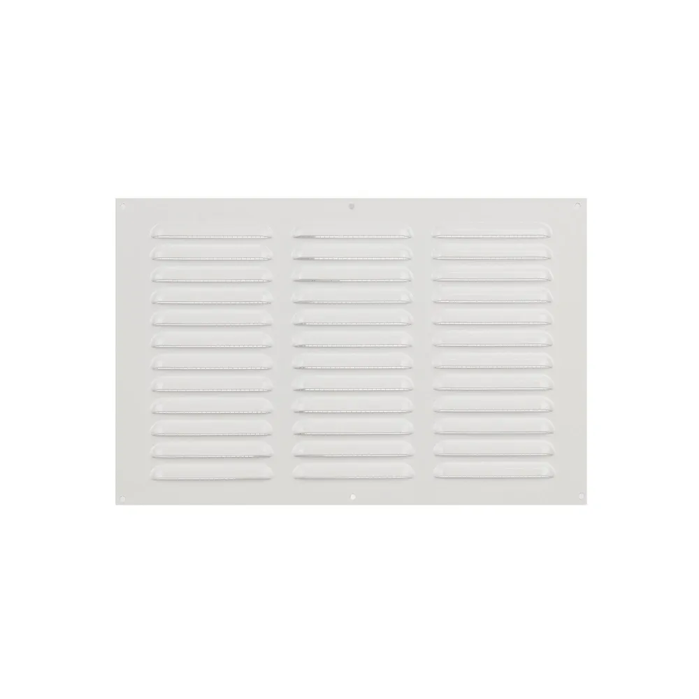 Grila ventilatie, cu plasa, metal, 30.5 x 20 cm, alba