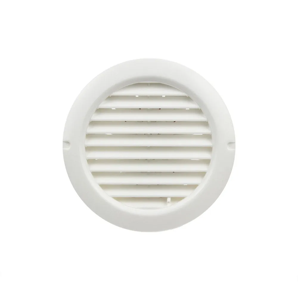 Grila ventilatie, plastic, D 15 cm, alba