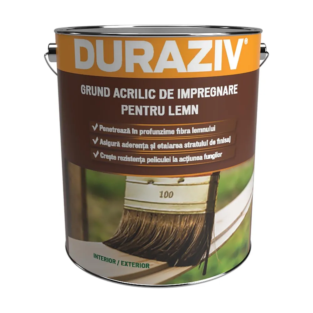 Grund lemn Duraziv, de impregnare, acrilic, incolor, 2.5 L