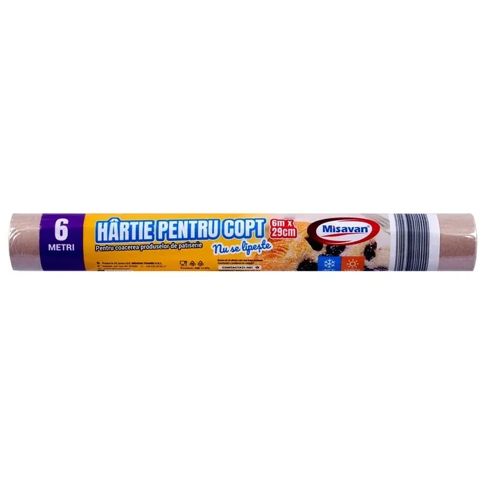 Hartie de copt 6 m x 28 cm rola maro