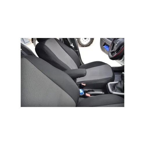 Husa cotiera compatibila Dacia Logan III Comfort 2020-> / Dacia Sandero III 2021-> Premium Material Textil negru — imaginea 2