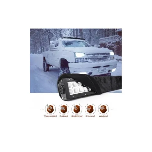 Husa protectie proiector auto si LED bar 81 cm 32 inch universala negru — imaginea 3