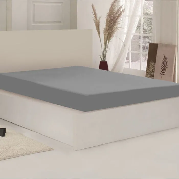 Husa saltea, Caressa Jersey, 160 x 200 cm, bumbac, gri
