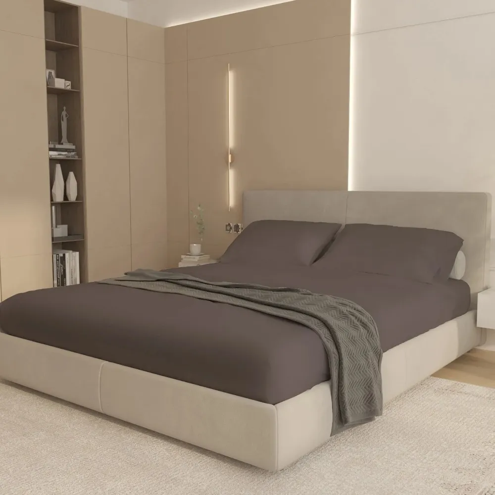 Husa saltea, Home Still, Cottone, 140 x 200 cm, bumbac, gri