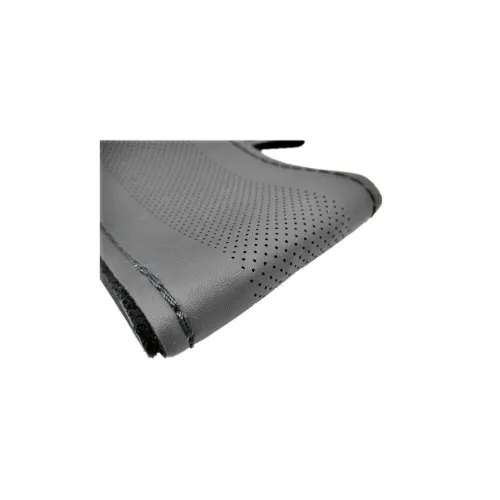 Husa volan auto cu ac si ata imitatie piele perforata negru marime M 37-38 cm — imaginea 3