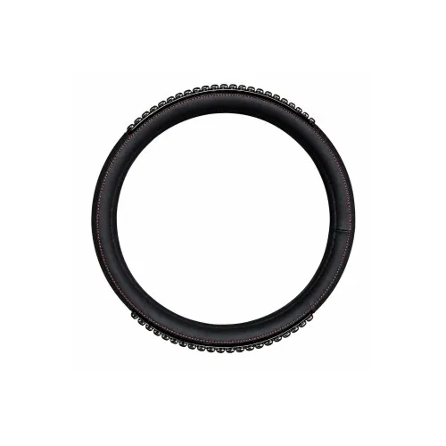 Husa volan auto imitatie piele cu insertie masaj negru marime M 37-38 cm