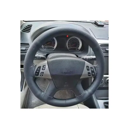 Husa volan auto piele perforata premium cu ac si ata negru marime 2XL latime 11.5 cm — imaginea 2