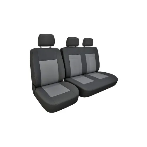 Huse Auto Textil 2+1 pentru Scaun Sofer + Bancheta negru cu gri
