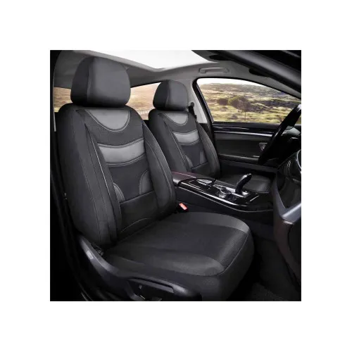 Huse Auto Universale 11 Piese fractionate Negru cu Negru Compatibile Scaune Fata si Spate — imaginea 4
