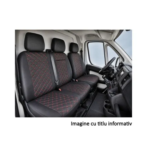 Huse auto universale pentru autoutilitare 2+1 cu scaun sofer si bancheta dubla fata Premium Imitatie Piele Romb