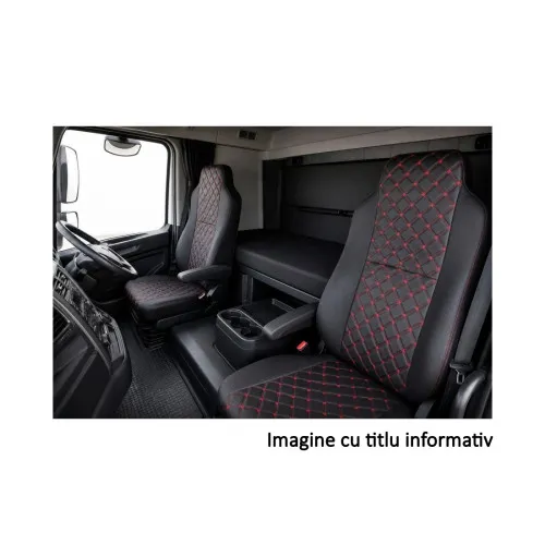 Huse auto universale pentru camion fabricate pana in 2016 cu doua scaune fata Premium Imitatie Piele Romb