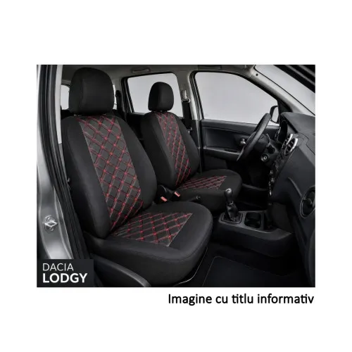 Huse scaune auto compatibile Dacia Lodgy 2012-> 7 locuri bancheta spate nefractionata Premium Imitatie Piele Romb